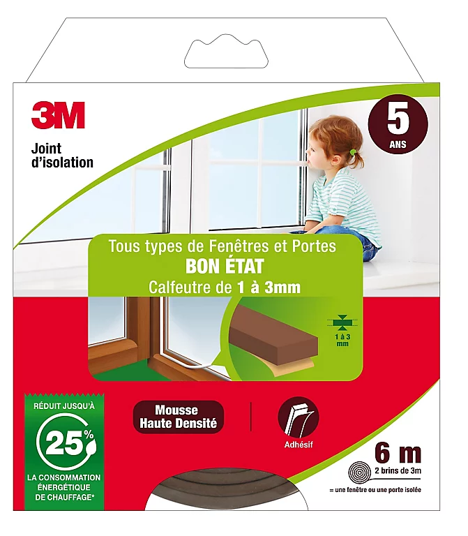 Castorama Joint Mousse Porte Et Fenêtre Bon état 3M Classique 1 à 3 Mm Marron L.6 M 3 Castorama Joint Mousse Porte Et Fenêtre Bon état 3M Classique 1 à 3 Mm Marron L.6 M